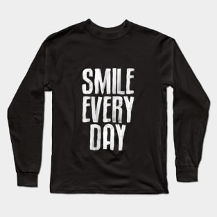 Smile Every Day by The Motivated Type in Black and White Long Sleeve T-Shirt
